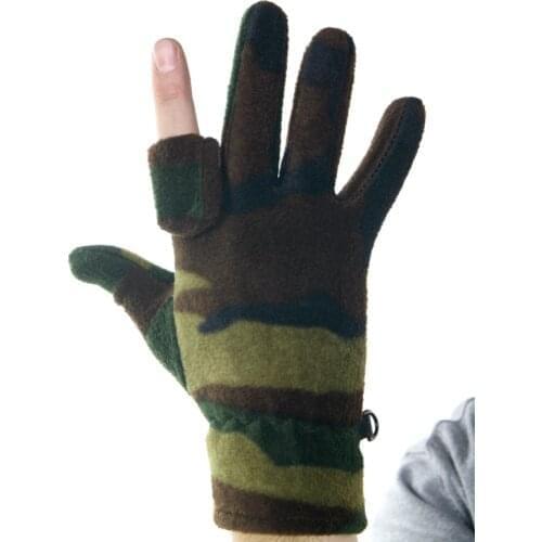 Glove fleece hunting with just one finger scopribile Green Blue and woodland