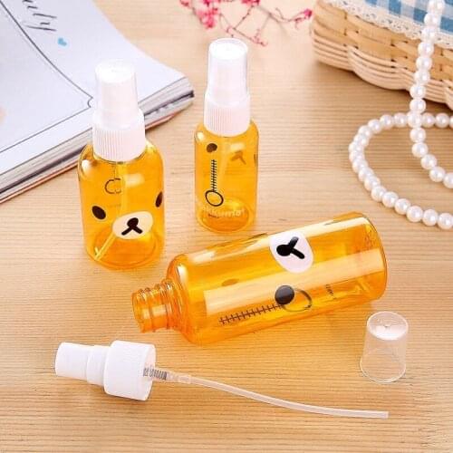 30ml/50ml/100ml Transparent Empty Spray Bear Spray Bottle with Scale Mini Plastic Refillable Container Reusable Travel Bottle