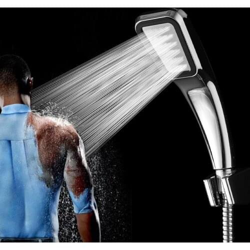 300 Tiny Holes Pressure Water Booster Saving Square Shower Head Handheld ABS Bathing Sprayer SPA Bathroom Hand Shower filter