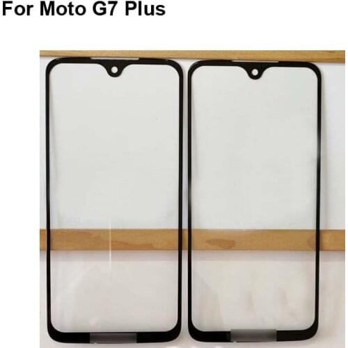 For Moto G7 Plus Front LCD Glass Lens touchscreen For Moto G 7 Plus Touch screen Panel Outer Screen Glass without flex