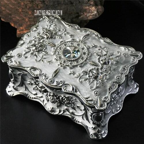 SSH132 Vintage Hand Painting Flower Sculpture Jewel Case Trinkets Chest Jewelry Ring Box Retro Jewelry Organizer Storage Box