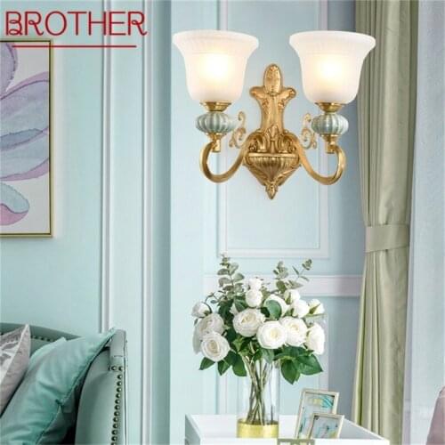 BROTHER LED Brass Wall Sconces Lamp Modern Luxury Design Ceramic Light Indoor For Home Bedroom Corridor Hotel