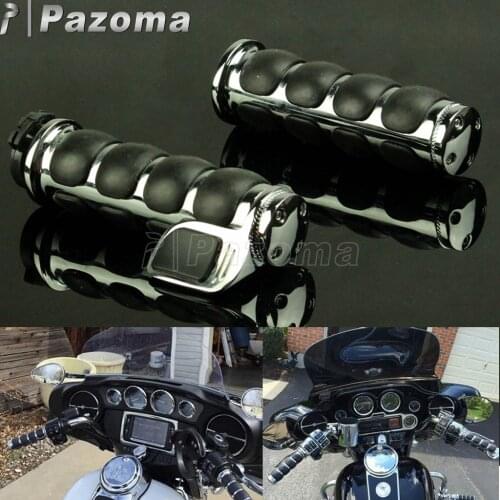 Universal Motorcycle 1" 7/8" Grips w/ Throttle Boss 22mm 25mm Handlebar Grips For Harley Touring Honda Yamaha Suzuki Boulevard