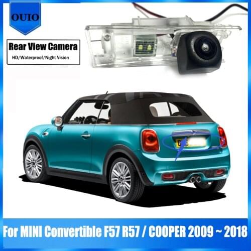 HD rear camera For MINI Convertible F57 R57 / COOPER 2009 ~ 2018 Night vision Backup Reversing Camera / License plate Camera