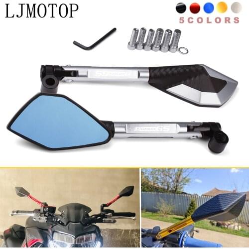 For BMW R 1250 GS R1250GS GSA LC ADV Adventure 2019 2020 2021 CNC Motorcycle Handlebar Rear View Mirrors Blue Anti-glare Mirror