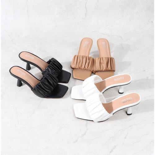 Hot Selling Women Shoes European American Style Summer One-Word All-Match Sandals For Women High Heel Open-Toe Fashion Slippers