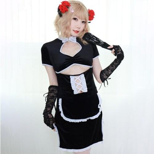 Women Sexy Cosplay Costume Hot Internet Sensation Outfit Erotic Office Uniform Entice Role Play Suit White Top Black Skirt