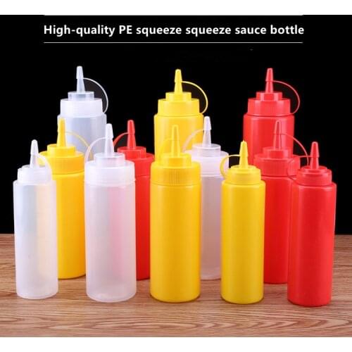 1/2Pcs Squeeze Squirt Condiment Bottles Salad Sauce Dispenser Ketchup Cruet