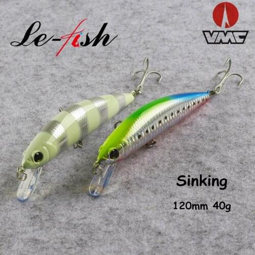 120mm 40g deep diver sinking Minnow Fishing Lure Laser Hard Artificial Bait 3D Eyes Fishing Wobblers Crankbait Minnows