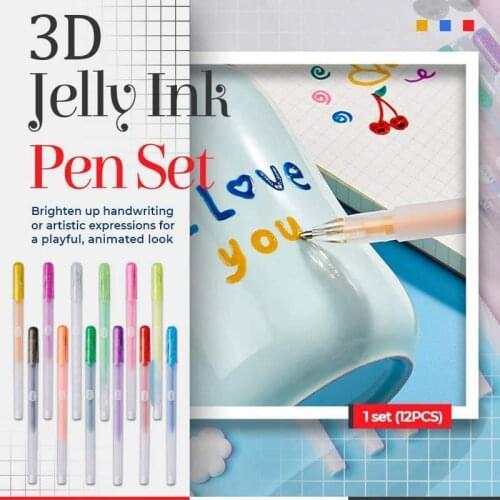 3D Glossy Jelly Ink Pen Fine-Gel-Pen Extra Office-Supply Gift Signature Promotional Quick-Dry School Liquid Office Fast-Dry Writ