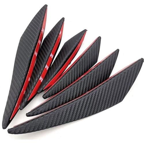 6pcs Car Front Bumper Fins Spoiler Refit ABS Carbon Fiber Color