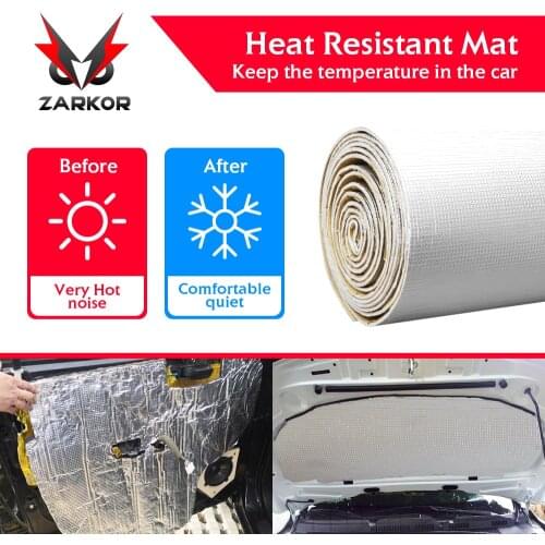 Zarkor 50x200cm Auto Aluminum Foil Soundproof Car Heat sound proofing Insulation Material Mat Heat Shield Firewall Ceiling Door