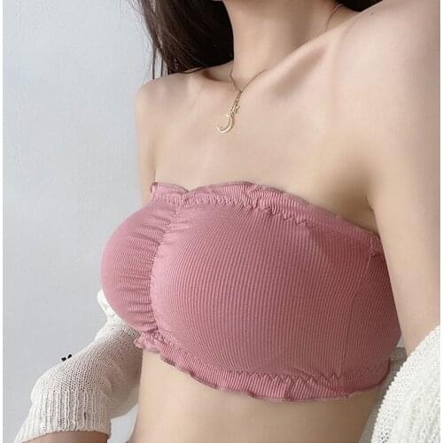 New 1Pcs Plus Size Strapless Tube Tops For Women Bra Sexy Invisible Breathable Back Buckle Seamless Bras Wrapped Chest Underwear