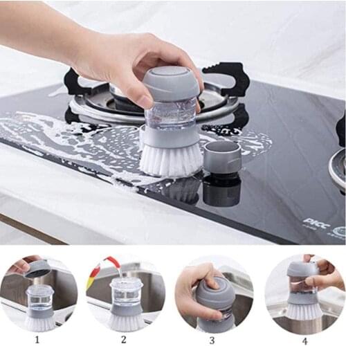 Press automatic liquid adding washing pot, brush pot, household kitchen cleaning brush magnetic window cleaner cleaning