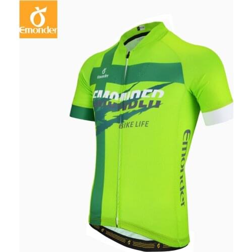 EMONDER Cycling Jersey 2020 Pro Team Men Summer MTB Road Bike Jersey Breathable Cozy Bicycle Jersey Cycling Clothing green Color