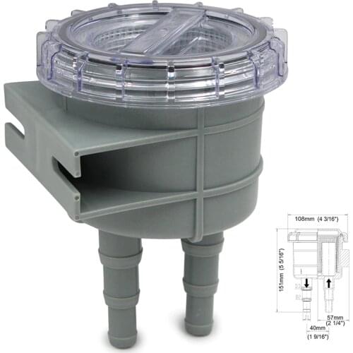 Unprocessed Boat Marine Intake Raw Sea Water Strainer Filter Fit for Hose Size 1" 1.25" & 1.5"