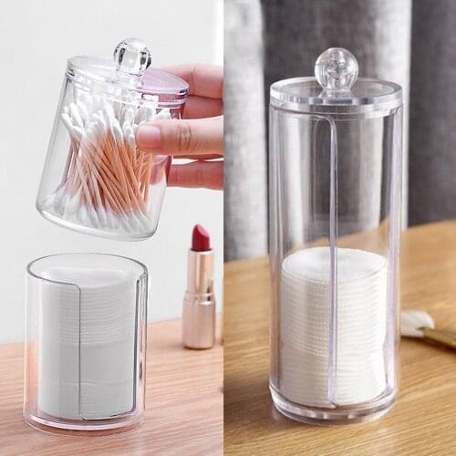 Jewelry Container Acrylic Cosmetic Makeup Cotton Pad Organizer Sundries Storage Box Multifunctional Travel Cosmetic Storage Case