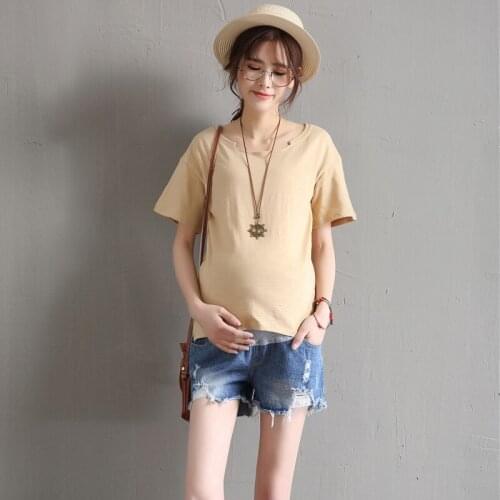 Summer Maternity Denim Shorts Pregnancy Pants Pregnant Jeans Belly Band Trousers Plus Size L-7XL