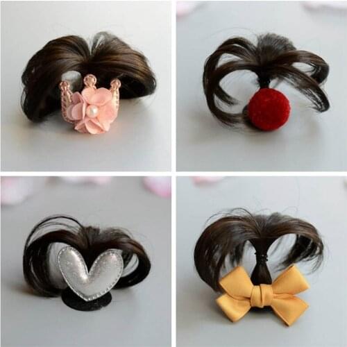 Cute Bow Wig Hairpins Baby Girls Hair Clips for Kids Hair Ties Headwear Children Hair Accessories