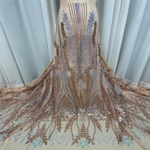 Madison Fashion African Gold Lace Fabric Wedding 2021 Latest Sequins Lace Fabrics High Quality French Net Lace Fabric