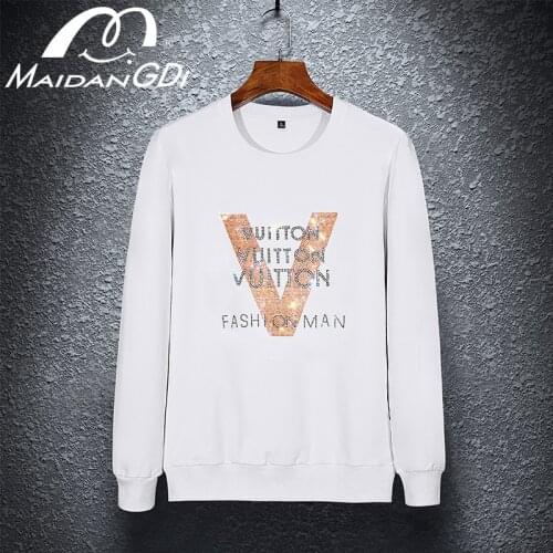 MaiDangDi Long Sleeve T-Shirt New Fashion Printed Diamond Sweatshirts Casual Intimate Oversized Anime Men Clothing Streetwear