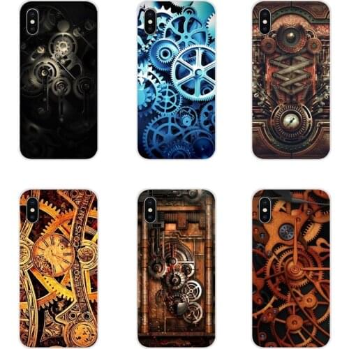 For Samsung A10 A30 A40 A50 A60 A70 Galaxy S2 Note 2 3 Grand Core Prime Mechanical Gears steampunk Soft Transparent Shell Covers