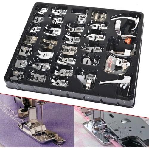 32PCS Sewing Machine Presser Foot Press Feet For Brother Singer Sew Kit Braiding Blind Stitch Over Lock Zipper Ruler