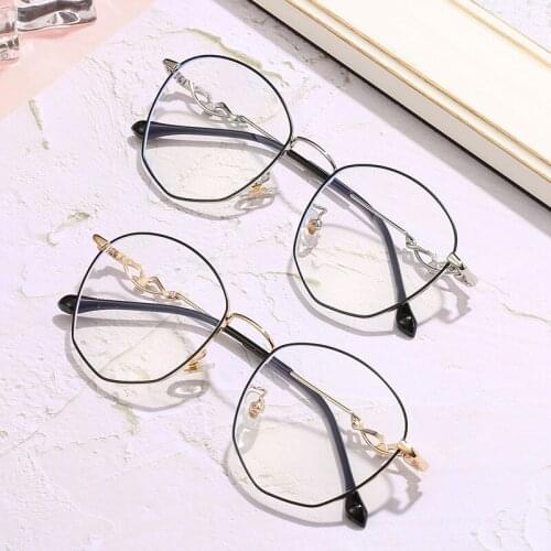 High Quality Alloy Anti Blue Light Square Blue Light Blocking Eyeglasses Frames Optical Glasses AB041