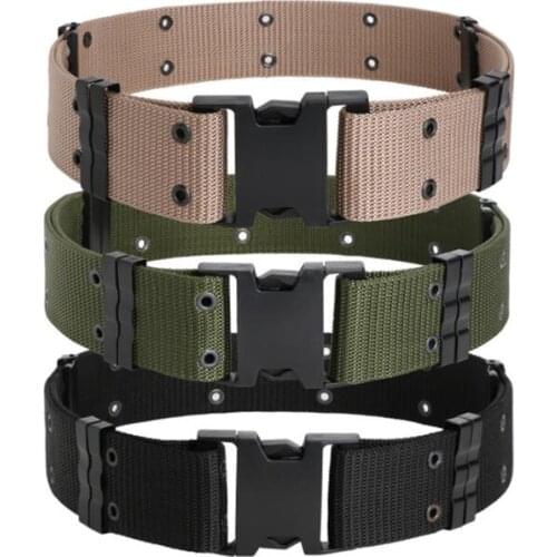 New 125CM Tactical Belts Military Nylon Automatic Buckle Adjustable Belt Army Outdoor Duty Hunting Training Belt Waist Support