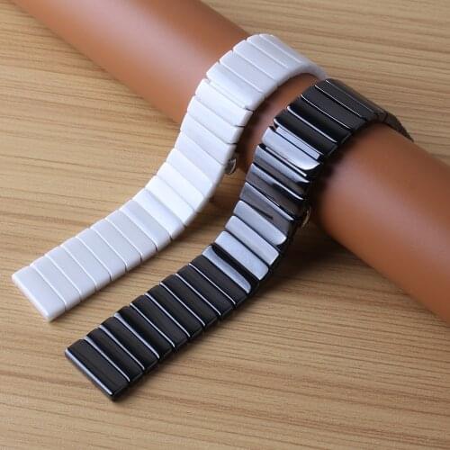 Ceramic straps 20MM 22mm chain bracelet strap for xiaomi Amazfit Samsung Gear s3 S2 strap Galaxy Watch 46 42mm sport watchbands