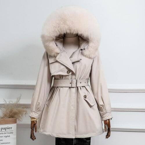 SEDUTMO Winter Tunic Duck Down Jackets Women Oversize Remove Real Fur Collar Parkas Autumn Fashion Thick Warm Slim Coat ED1630