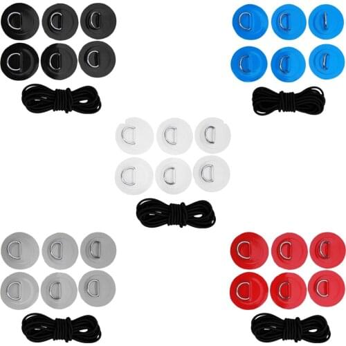 Stand Up Paddleboard SUP Bungee Deck Rigging Kit Heavy Duty 6Pcs D-ring Pad Patch Deck Attachment Kit Accessories