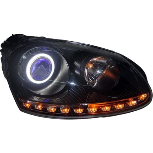 EOsuns HID LED headlight assembly angel eye daytime running light with turn signal for Volkswagen sagitar