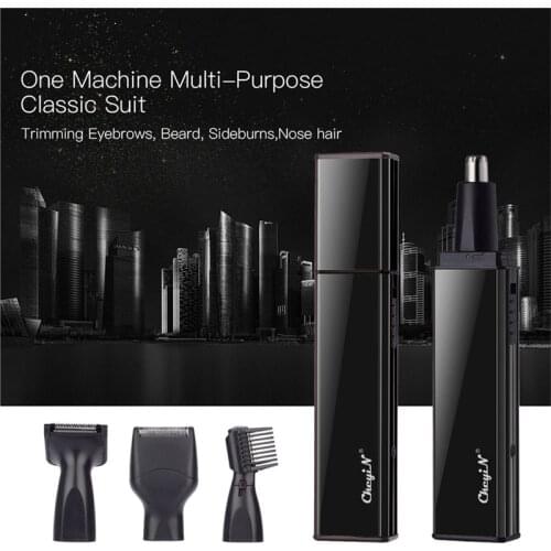 4 in 1 Nose Hair Trimmer Rechargeable Eyebrows Trimer Ear Sideburns Hair Removal Trimmer Electric Face Shave Clipper Man Beard