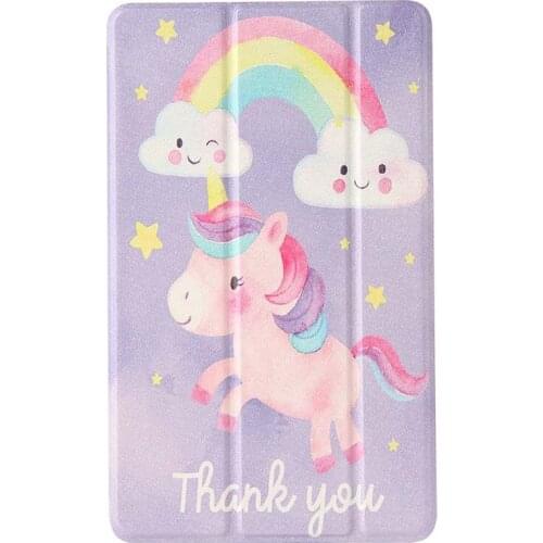 Ultra Slim Cute Unicorn Case For Huawei MediaPad M5 Lite 8.0 JDN2-W09 JDN2-AL00 JDN2-L09 Stand Foldable Transparent Back Cover