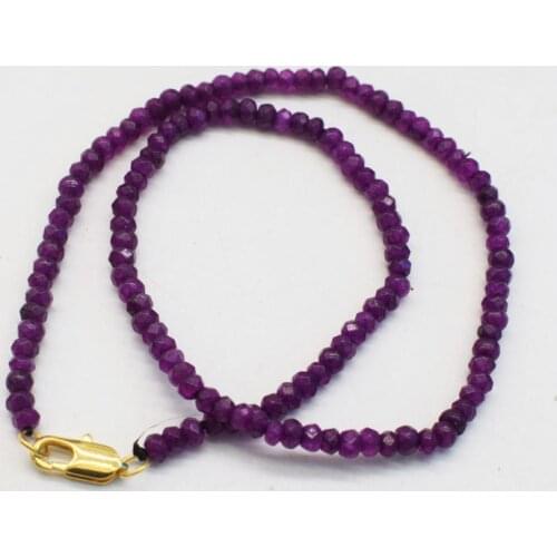 Wow! deep purple jadefaceted roundel 4*2mm chocker necklace 16inch wholesale beads FPPJ