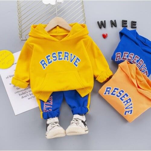 Spring Baby Casual Boys Girls Patchwork Sport Hoodies Jacket Pants 2Pcs/Set Kids Fashion Coat Infant Clothing Toddler Tracksuits