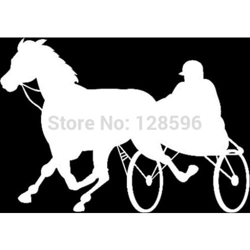 HARNESS RACING HORSE VINYL DECAL STICKER for Car Window SUV JOCKEY SULKIE LAPTOP