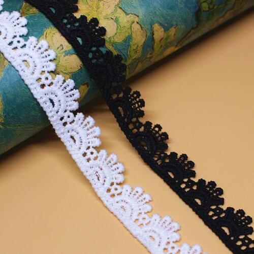 60Yards Embroidered Lace Trim Applique Cord Lace Fabric Eyelash Sewing Pizzo High Quality African Lace Ribbon Dentelle Blanche