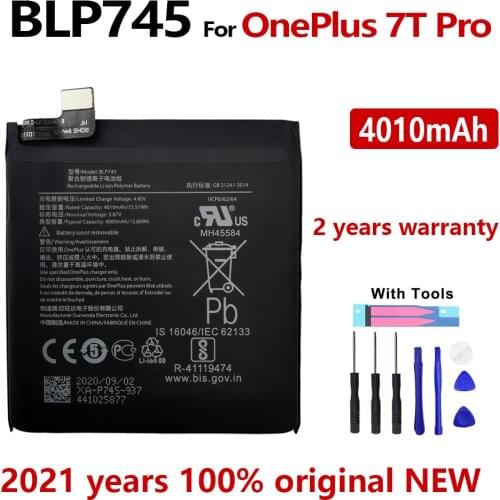 100% Original For Oneplus 7T Pro One Plus 7T PRO Battery BLP745 4010mAh High Capacity OnePlus Mobile Phone Batteries Free tool