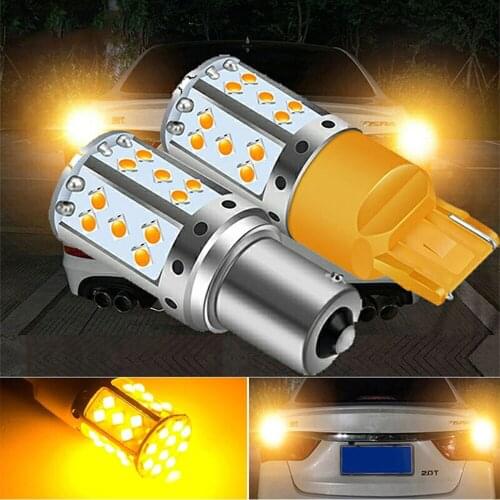 2PCS 1156 BA15S P21W BAU15S PY21W LED T20 7440 W21W W21/5W 1157 BAY15D led Bulbs 35smd CanBus lamp For Turn Signal Light 12V CJ