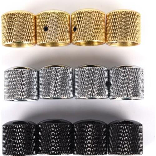 4Pcs Metal Electric Bass Guitar Volume Tone Control Knobs Dome Knobs+Wrench Guitar Parts & Accessories