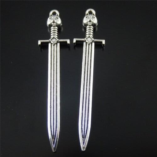 GraceAngie 5PCS Antique Alloy Night Owl Sword Shape Charms Pendant Jewelry Making Necklace Key Chain Accessories