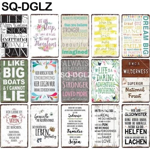 [SQ-DGLZ]LIFE & DREAM BIG Tin Sign Wall Pub Bar Club Decor Believe Yourself Metal Crafts Plaques Art Poster Metal Signs