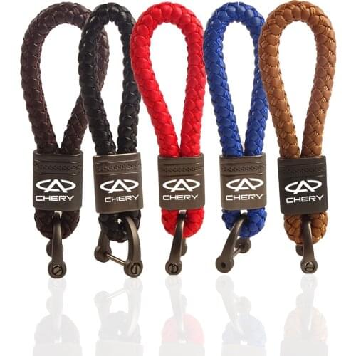 Metal leather car key chain keychain For Chery Fulwin QQ TIGGO 3 4 5 7 PRO 8 T11 A1 A3 A5 Amulet key ring accessories