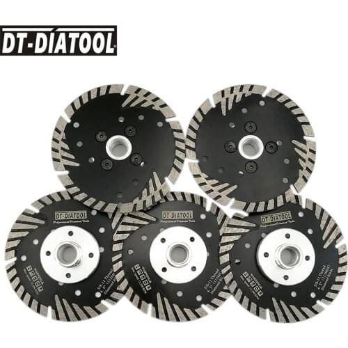 DT-DIATOOL 5pcs/set 4.5inch/115mm Hot Pressed Diamond Turbo Saw Blade with 5/8-11 thread Cutting Disc For Stone Concrete Brick