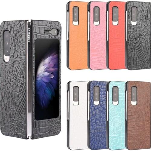 Crocodile Leather Orange Case W2020 2 in 1 Funda Lightweight Business Para for Samsung Fold 4g 5g for Galaxy W20 Phone Coque