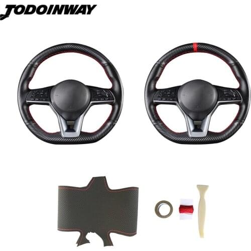 For NISSAN X-TRAIL T32 For Qashqai Juke J10 J11 2015 For Rogue For dayz steering wheel cover hand sewing PU /genuine leather