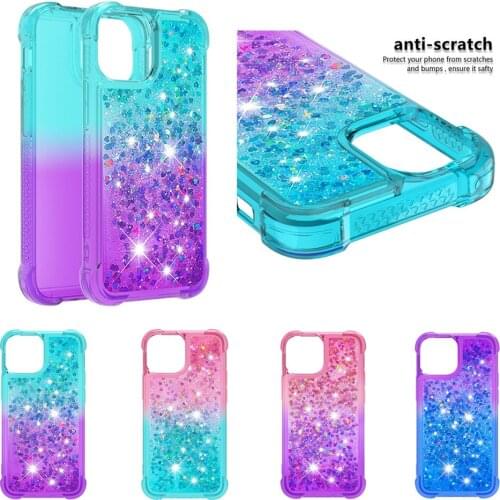 A82 A22 A03S Cute Case for Galaxy A72 A52 A42 A32 A12 A71 A51 A41 A21S A01 Core A70 A50 Gradient Quicksand Glitter Phone Cover