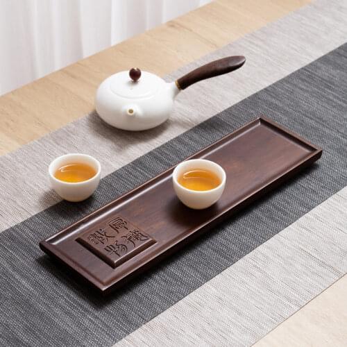 35 * 10 * 2cm Bamboo Wooden Tea Tray Japanese Style Zen Dry Bubble Tray Solid Wooden Tea Stand Tea Tray Waterproof and Anti-scal